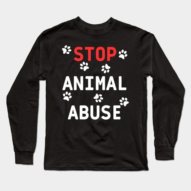 stop animal abuse Long Sleeve T-Shirt by mdr design